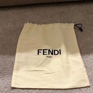 Fendi Beige Dust Bag with Black Logo